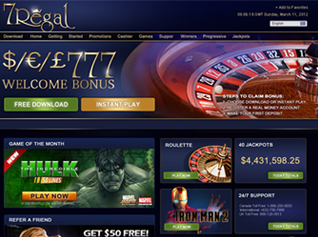 7Regal Casino Homepage